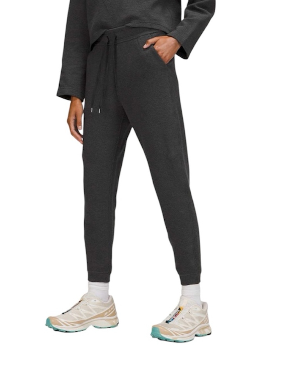 Lululemon Women’s Ribbed High-Rise Jogger 25" *7/8 Length Heathered Black Size 4